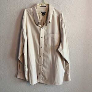 Knightsbridge Tan Cream Shirt Classic Long Sleeves Button Down Men's Size 2X Top